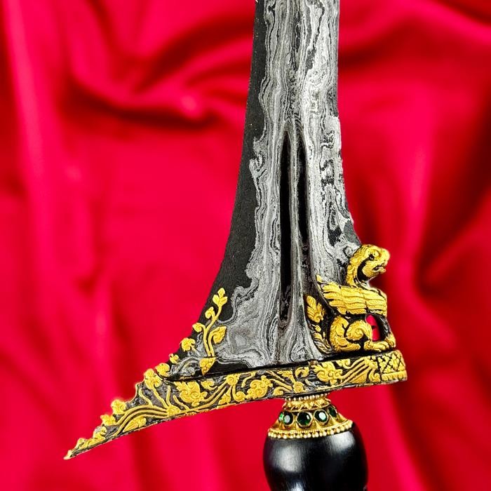Keris Singo Sangu Tumpeng Tinatah Emas Pamor Segoro Muncar Tangguh Mataram Era HB VII Istimewa