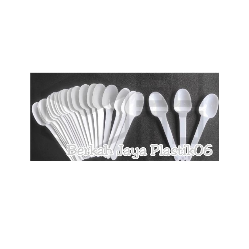 Sendok Teh STG / Sendok Ice Cream Putih 100 pcs