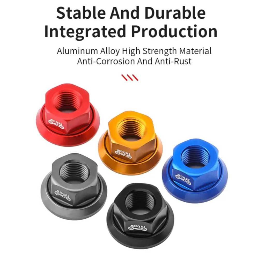 Muqzi Baut Mur Nutt M10 Female Axle As Roda 3/8 Sepeda Lipat Fixie BMX Baut Mur M10 As Roda Depan Be