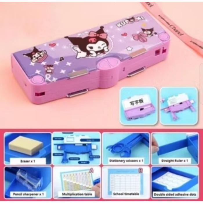 

NEW TREND~ KY254 Tempat Pensil Kuromi Multifungsi Double Layer / Tempat ATK Kuromi Melody / Kotak Pensil Kuromi Melody - Kuromi - Kuromi