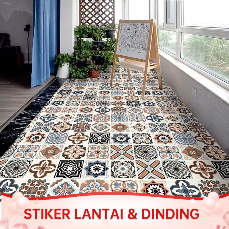 Stiker Lantai Kamar Mandi PVC Stiker Perekat  Wallpaper Lantai Kamar MandiTahan Air Wallpaper Kamar 