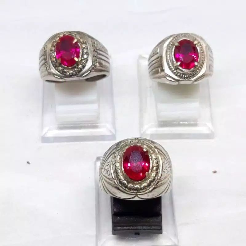 Cincin batu merah siam bangkok cutting