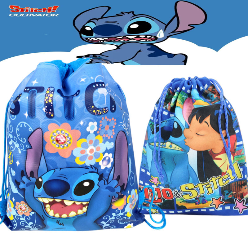 

Disney Anime Lilo&Stitch Nonwoven Drawstring Bag Stitch Party Decorations Gift Bag Kid Birthday Party Baby Shower Supplies Gifts