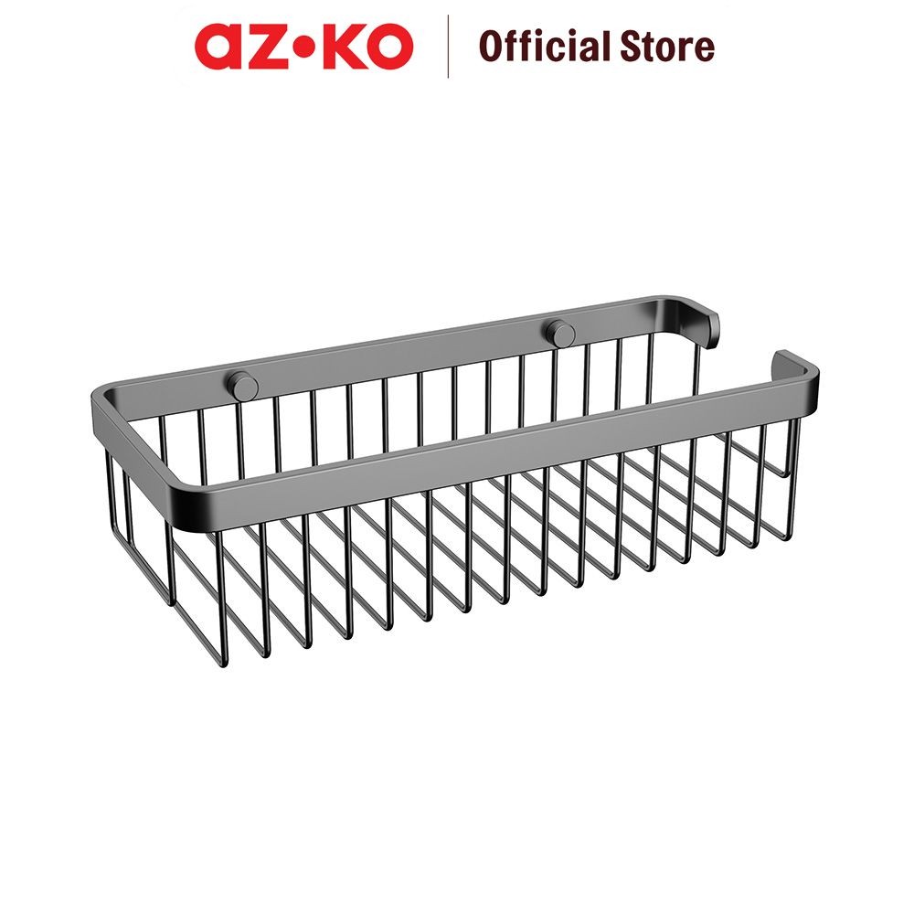 AZKO Acroz Rak Dinding Kamar Mandi Minimalist - Silver Organizer Serbaguna Rak Sabun Shampoo Tempat 