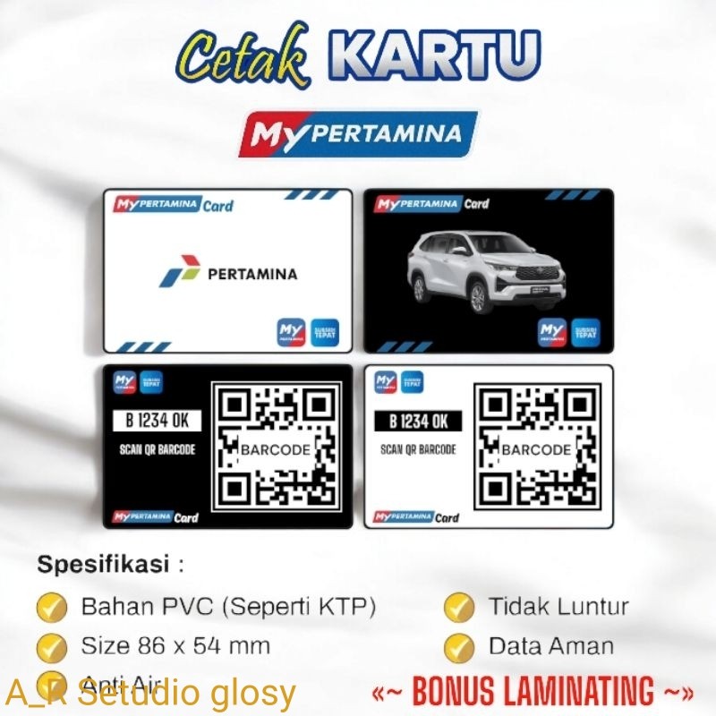 

Cetak Kartu Barcode My Pertamina Paling Murah 2 Sisi