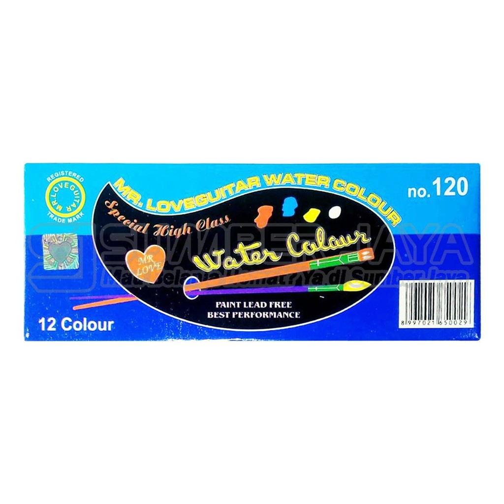 

Cat Air Water Colour Media 120 Mr. Love Guitar Isi 12 Pcs