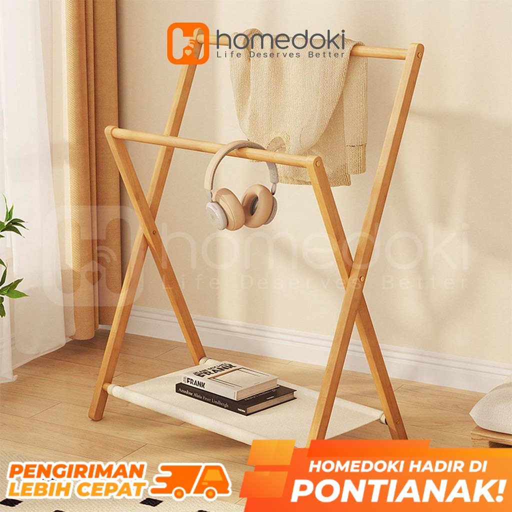 Homedoki Rak Baju / Rak Baju Gantungan / Rak Gantungan Sederhana / Rak Gantungan Lipat