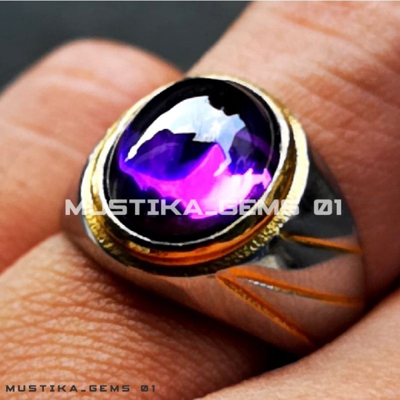 Batu Akik Kecubung Bungur//Kecubung Ungu Super Mewah Termurah Super Crystal HQ asli Terbaru