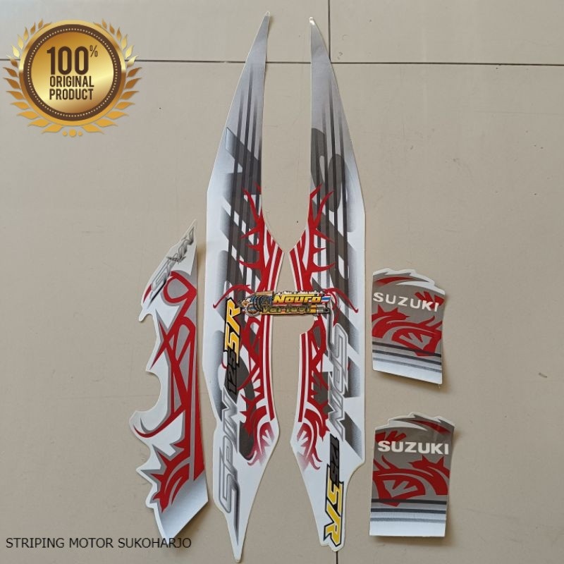 (ORI) Striping Suzuki spin sr 125 2012 putih Kualitas original pabrik