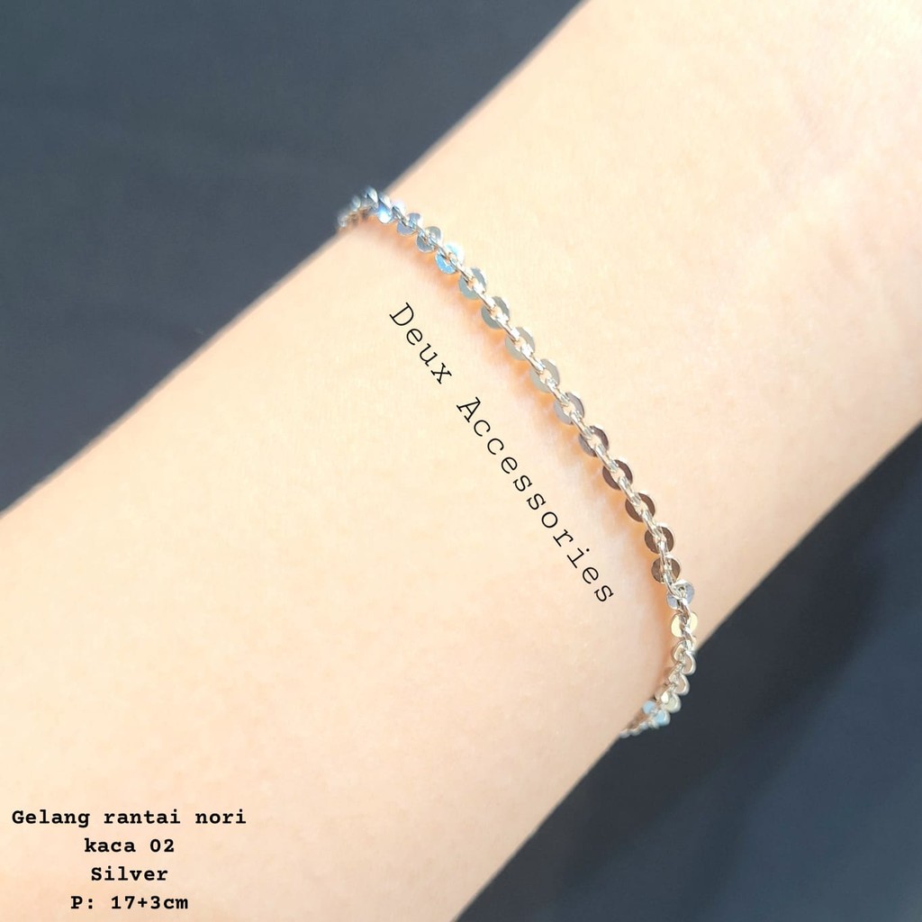 Deux - Gelang Rantai  Wanita Premium Nori Kaca