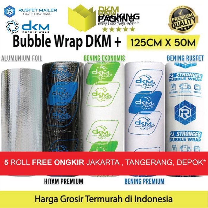 

BubbleWrap 125cm x 50m Plastik Bubble Wrap Roll DKM PLUS PREMIUM MURAH - Hijau Bening