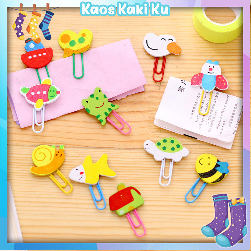 

Penjepit Klip Kertas Karakter Paper Clip Korean Push Pin Set 12pcs 889