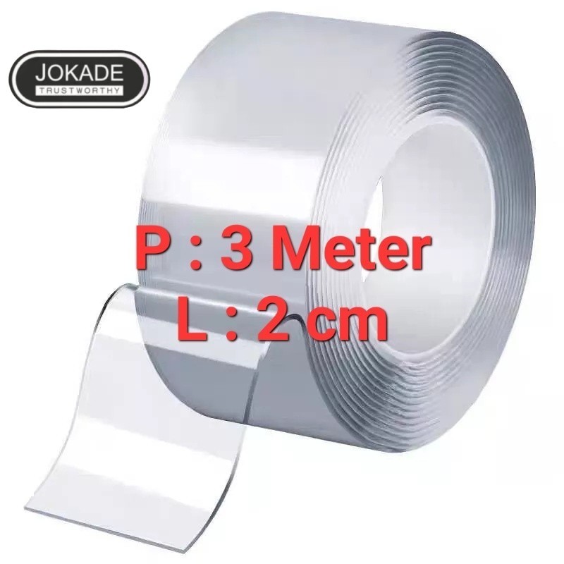 

Double tape nano 3 meter lebar 2cm lakban nano panjang 3 meter lakban nano bening