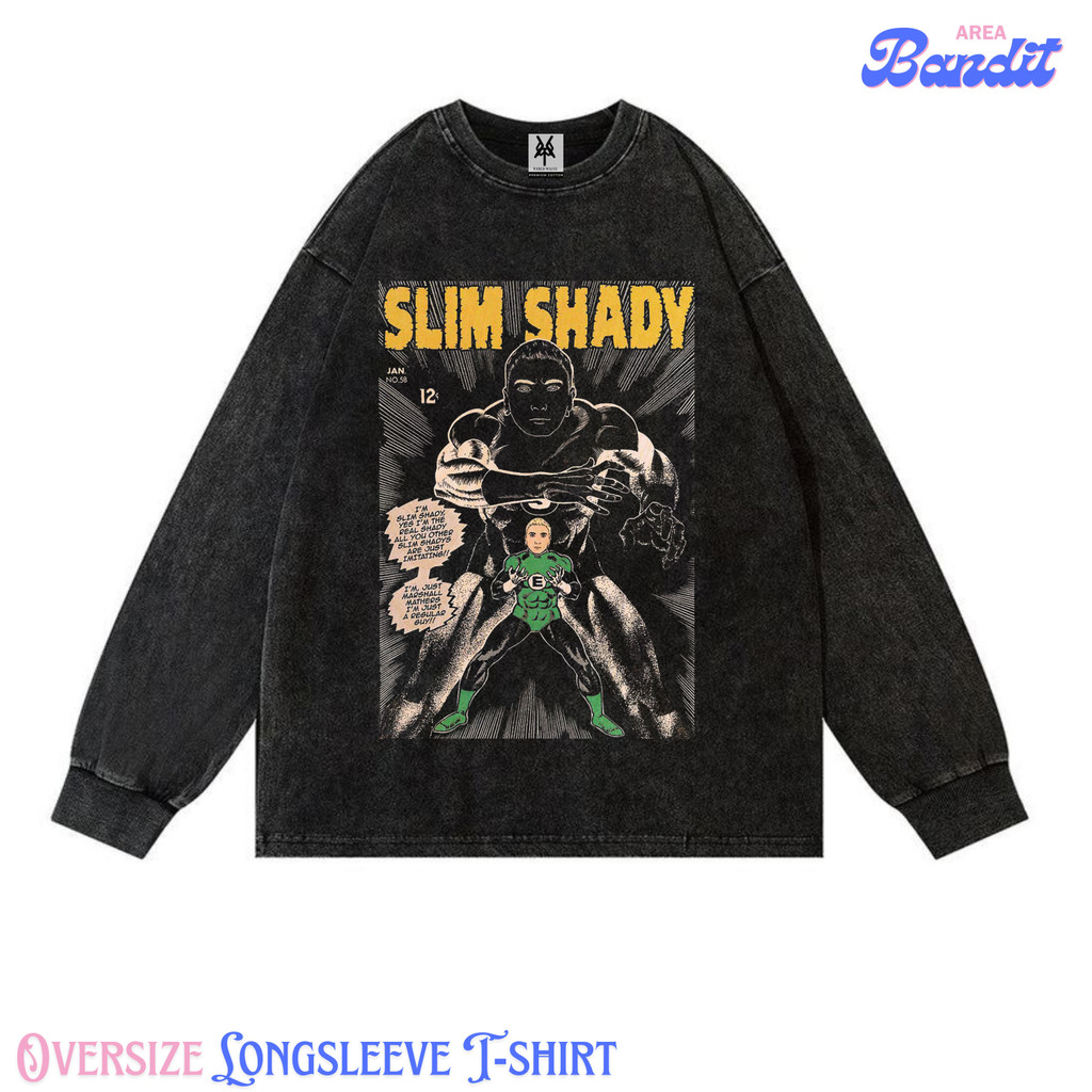Bandit Area "Eminem slim shady Superman" Oversize Longsleeve T-shirt Vintage tee