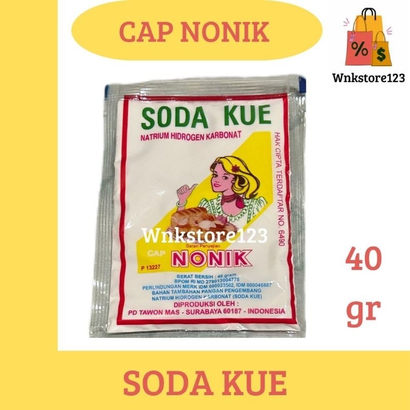 

Cap Nonik soda kue/baking soda kemasan 40gr happy shopping di toko abu atiq