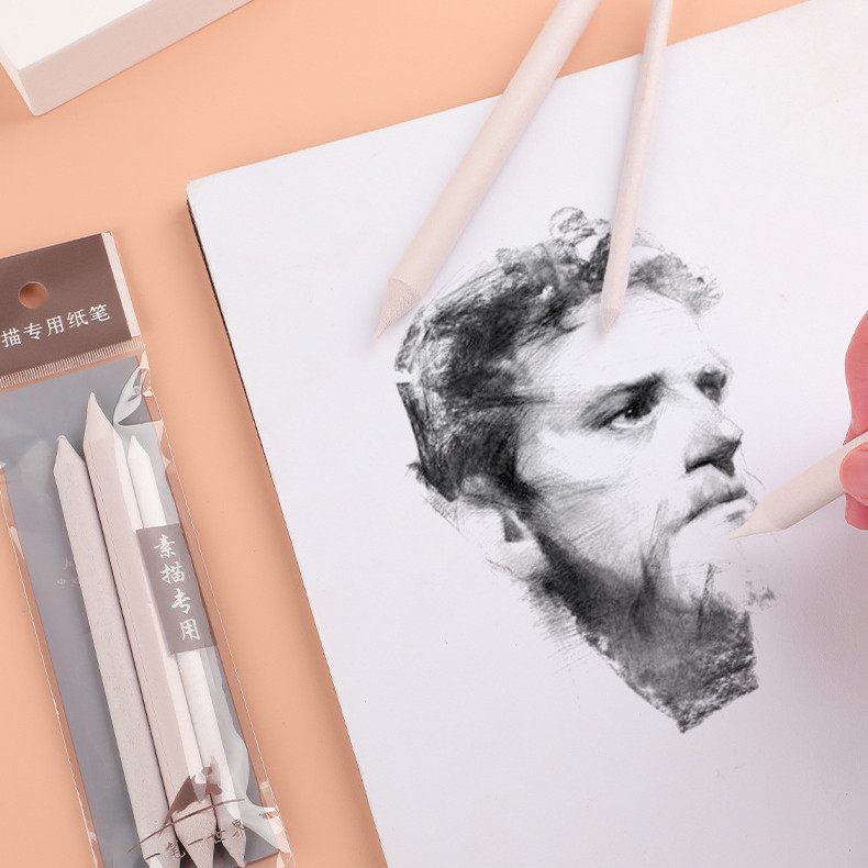 

[GROSIR ATK] 1 SET ISI 6 PCS DAN 3 PCS PAPER STUMP PAINTING / BLENDING PAPER BRUSH UNTUK LUKISAN