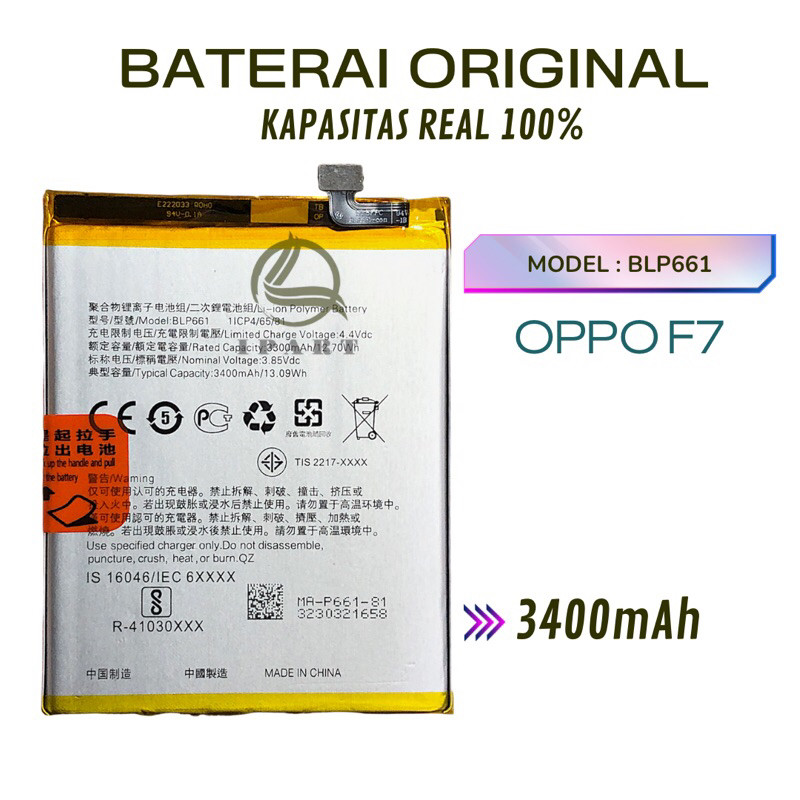 Baterai OPPO F7 Baterai Ori OPPO F7 Batre BLP661 Batre Hp