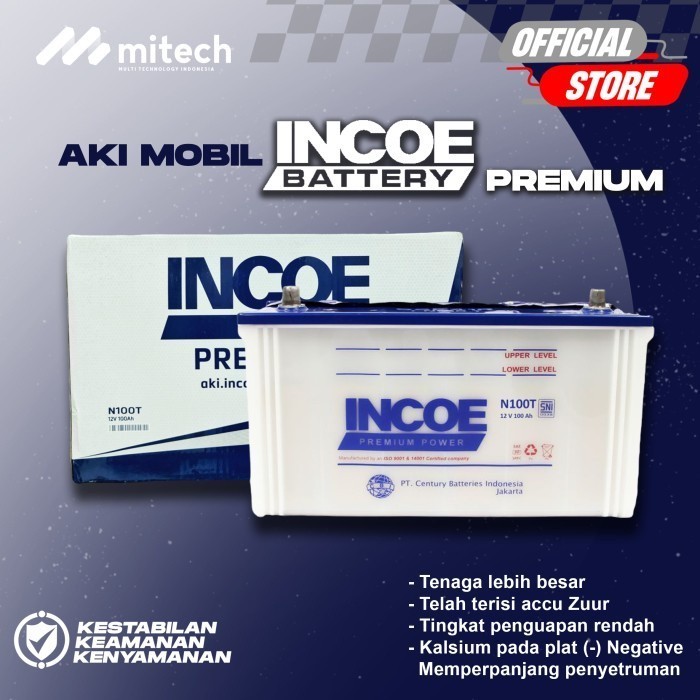Incoe Premium Aki Basah Genset Deep Cycle N100T 12V / 100Ah