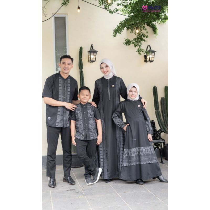 Mutif Sarimbit Series 2025 Layla | Sarimbit Mutif Terbaru Lebaran 2025 | Gamis Mutif Layer Hitam Lay