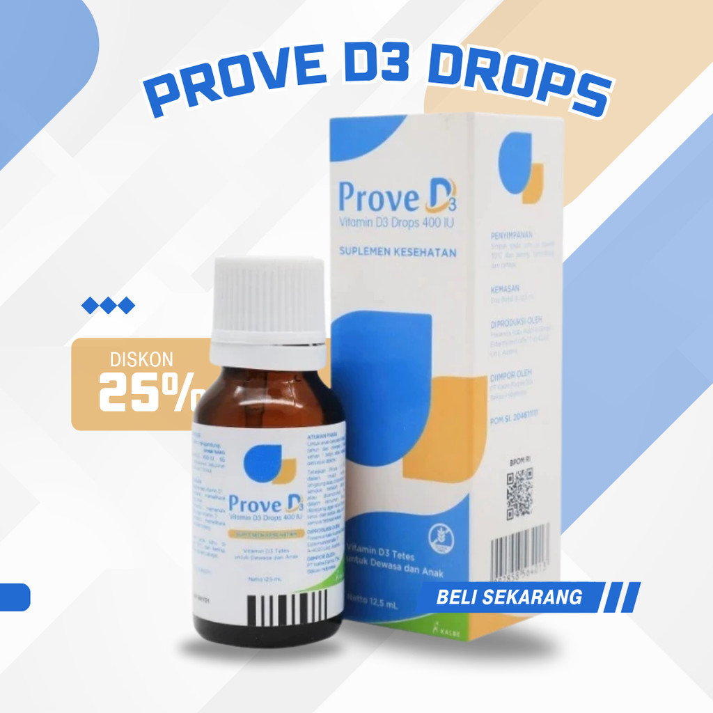 Prove D3 Drop vitamin D3 Drop Isi 12.5 Ml Botol 400 IU ANAK BAYI DEWASA VITAMIN D