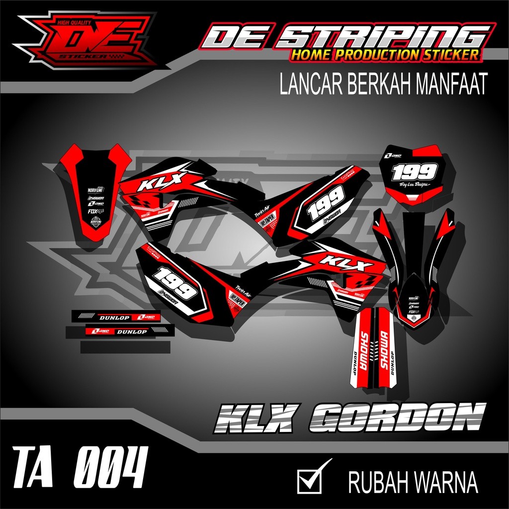 Striping Stiker Motor KLX GORDON Fullbody Stiker Decal KLX GORDON