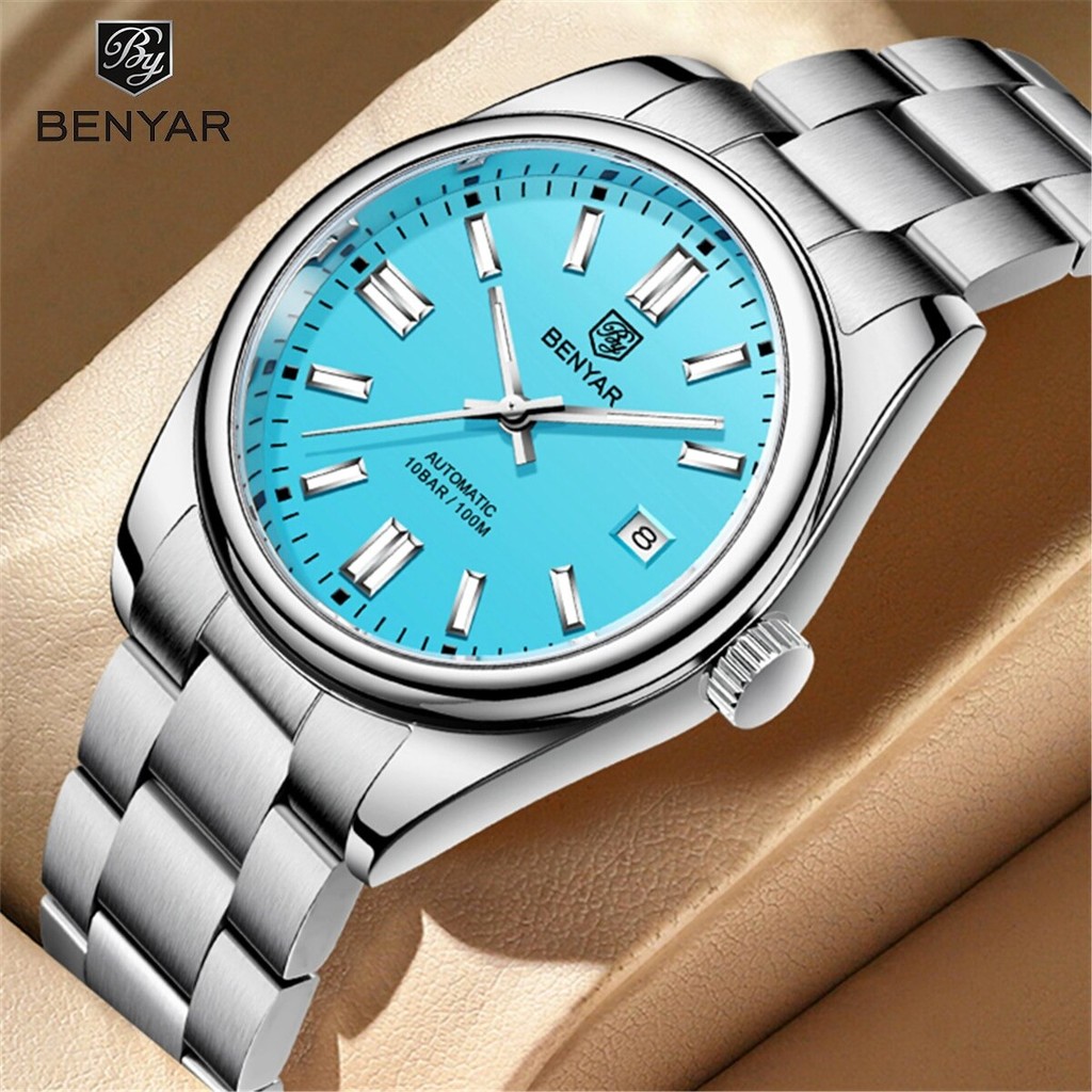 BENYAR New BY-5185M Luxury Automatic Watch 10Bar Waterproof Stainless Steel Men's Mechanical Watch M