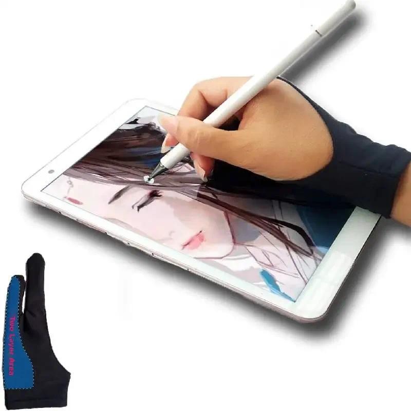 

Artist Gloves Palm Rejection Gloves with Two Finger for Drawing Tablet Paper Sketching Display Art Painting iPad Pencil Graphics
