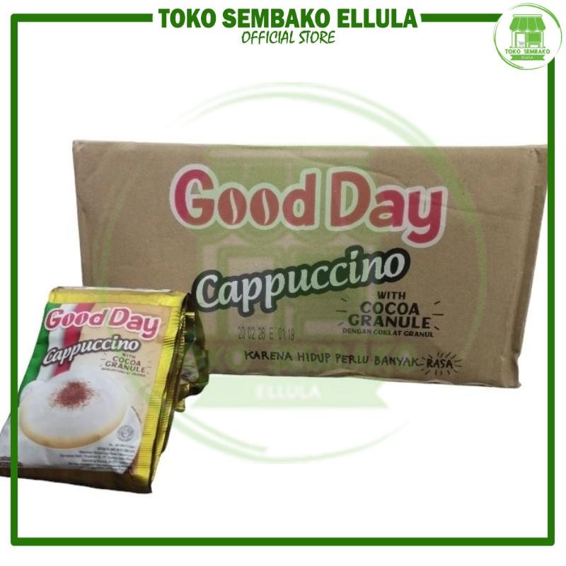 

Toko Sembako ELLULA - Good Day Cappuccino 1 Dus isi 12 renceng x 10bungkus x 25gr [Dus]