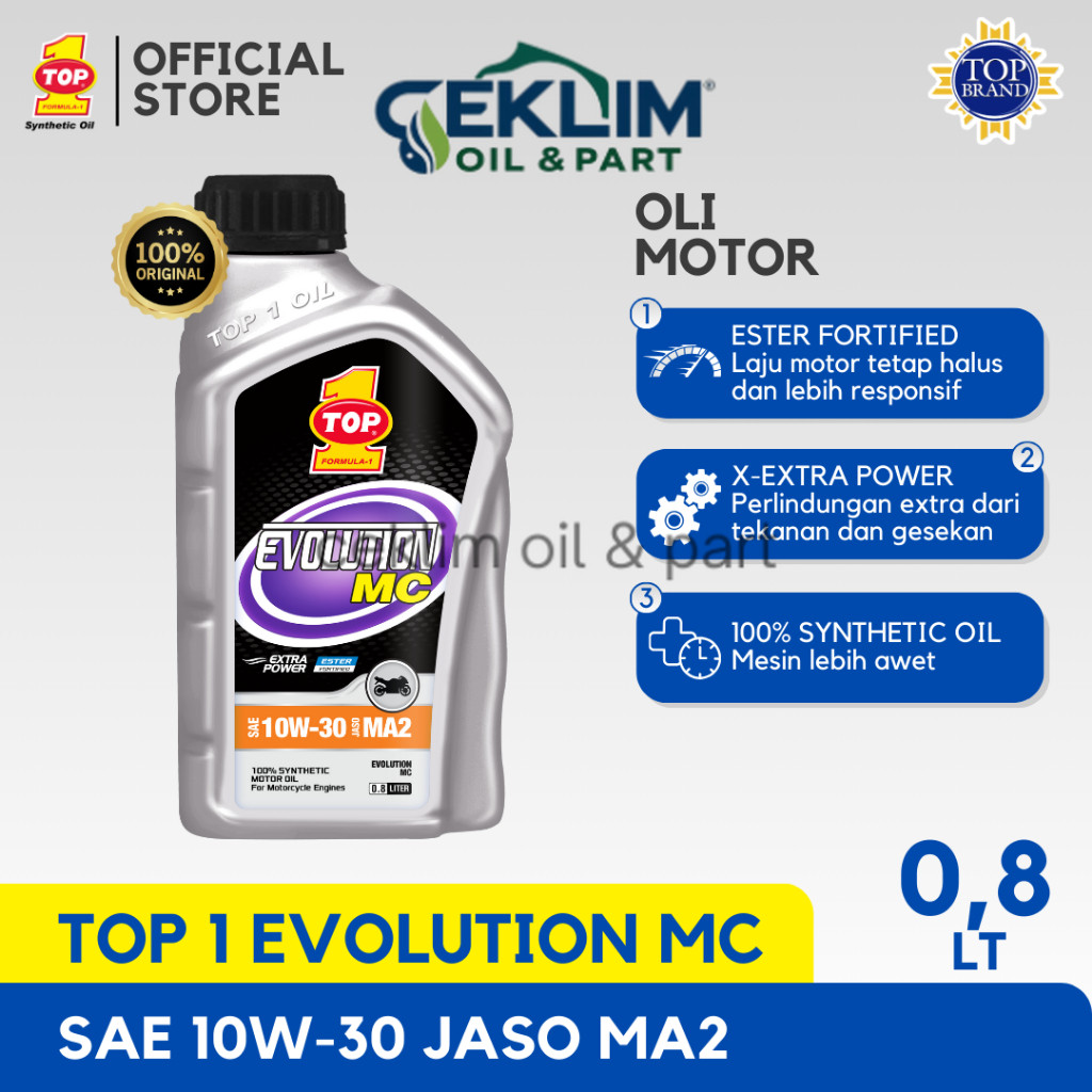 Oli Motor EVOLUTION MC SAE 10W-30 0.8L - Supra GTR - CB 150R - Satria