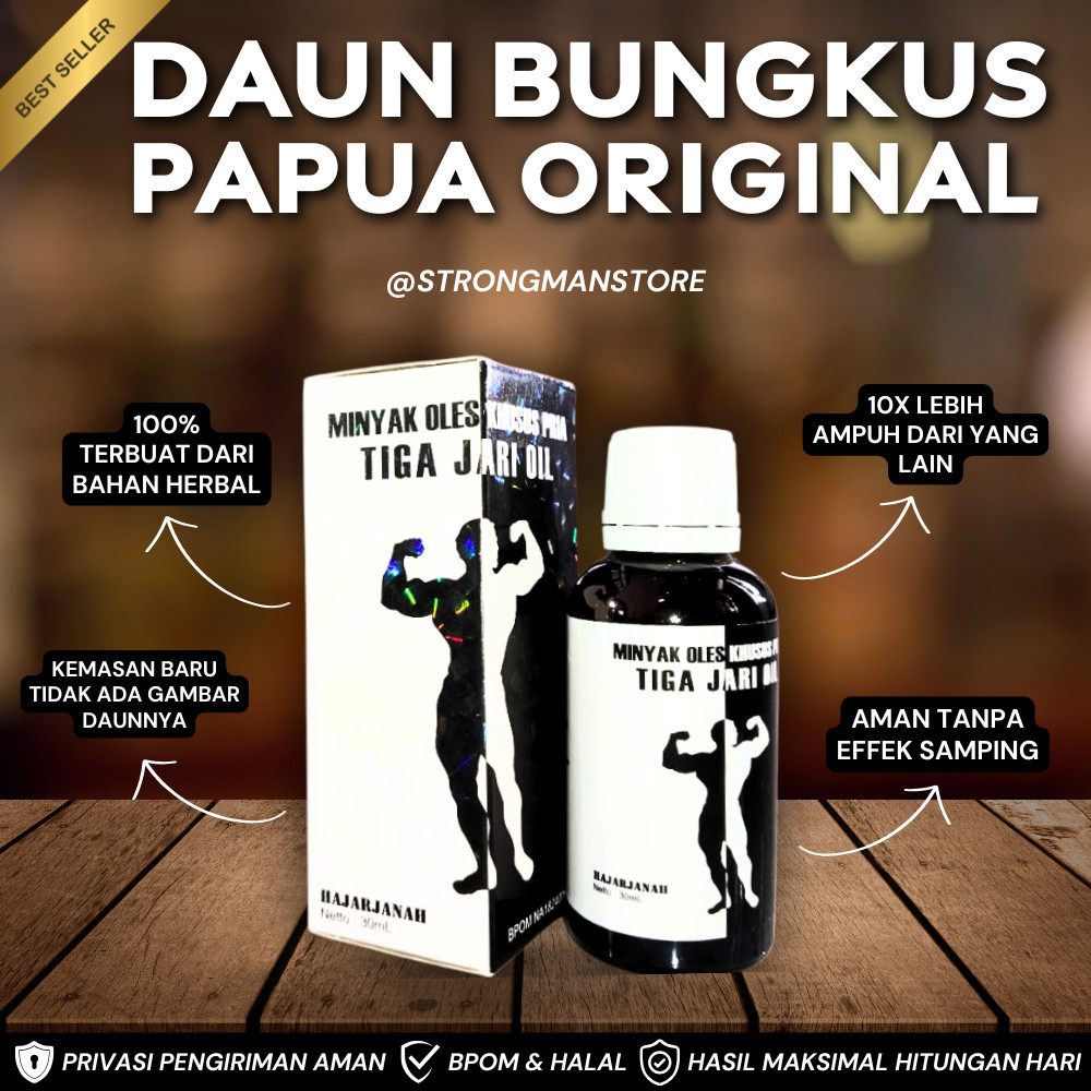 TIGA JARI OIL BPOM obat tradisional daun pembungkus asli papua original