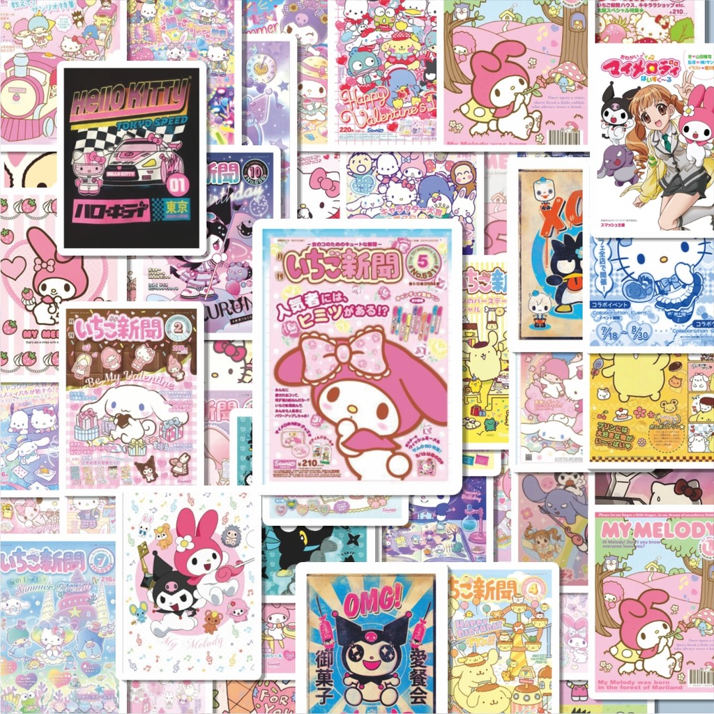 

100PCS Lucu Stiker Poster Karakter Kartun Sanrio Stiker Aesthetic Stiker Anti Air Stikers Berperekat Waterproof sticker decal buat Motor Helm Buku Journal Koper Casing HP Laptop Botol Minum Hadiah anak