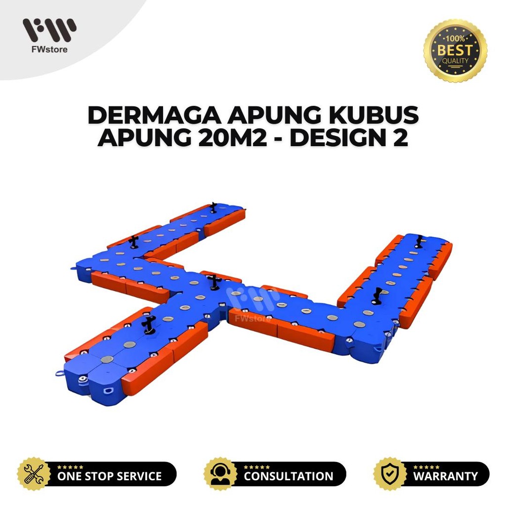 Dermaga Apung Kubus Apung 20 m2 - Design 2