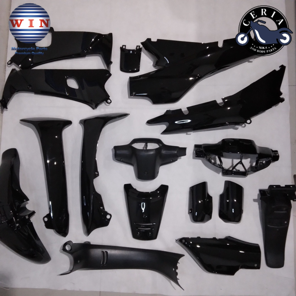 Full Body Supra X Lama 100 cc 1996 1997 1998 1999 2000 2001 2002 Hitam WIN | complete set bodi kasar