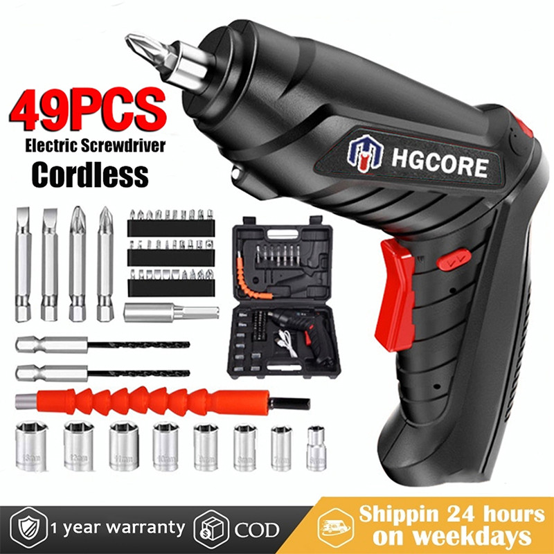 HGCORE Obeng Elektrik Set Komplit Obeng Listrik Screwdriver Cordless Mesin Bor Baterai Bor Mini