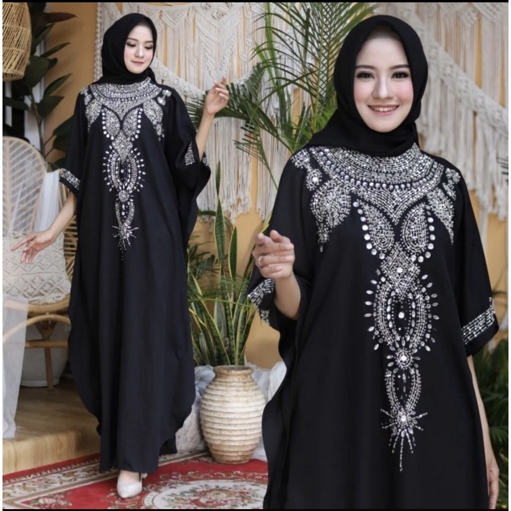 Baju Lebaran Gamis Dress Kaftan Farida  Jumbo Mewah  Premium Fasjion Muslim Marun Navy Coksu Hijau B