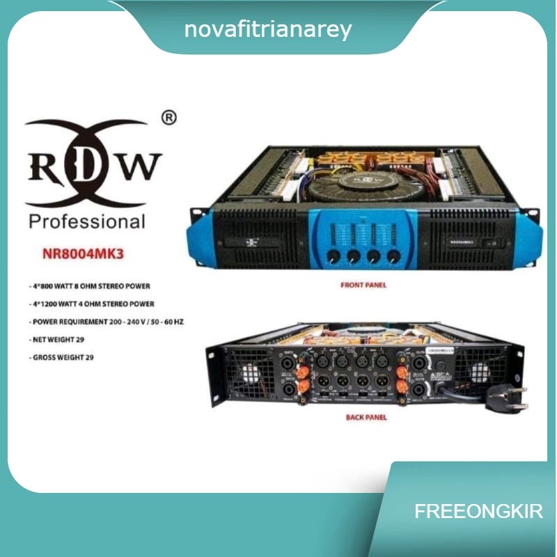 POWER 4 CHANNEL RDW NR-8004mk3/NR-8004D ORIGINAL