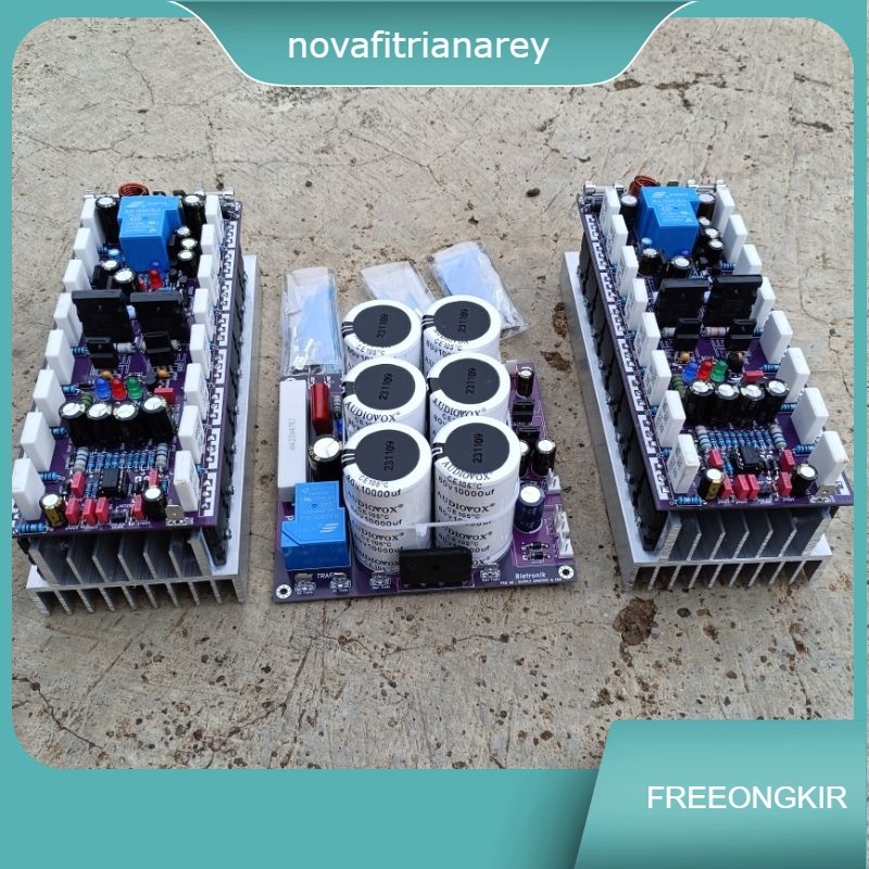 2.kit driver power amplifier SOCL 506 TEF 2U 8set tr final Toshiba+Kit PSU 6 Elco 80v 10000uf Audiov