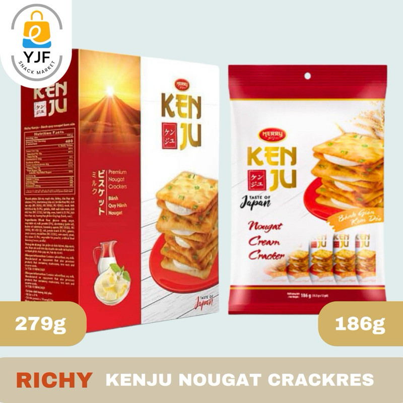 

Richy KenJu Nougat Cracker Premium / Sandwich Nougat Cream Cracker / Kue Nogat Kacang