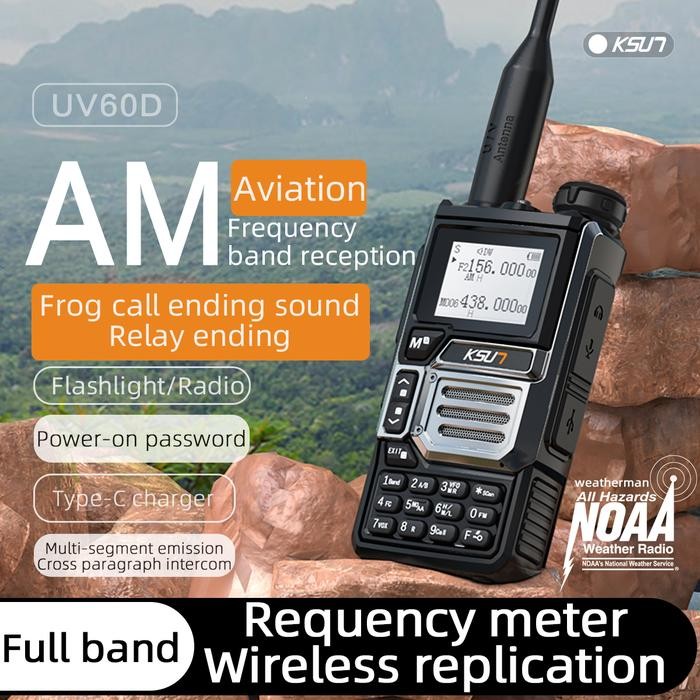 Handy Talky KSUN UV60D intercom Dual Band 200 Channel ht hybrid jarak jauh 5KM - 1 PCS UV60D