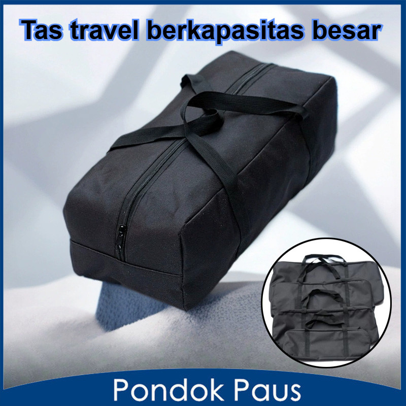 Tas Travel Besar Multifungsi Tas Travel Lipat Tas Pakaian Besar Tahan Lama Tas Travel Hitam Berkapas