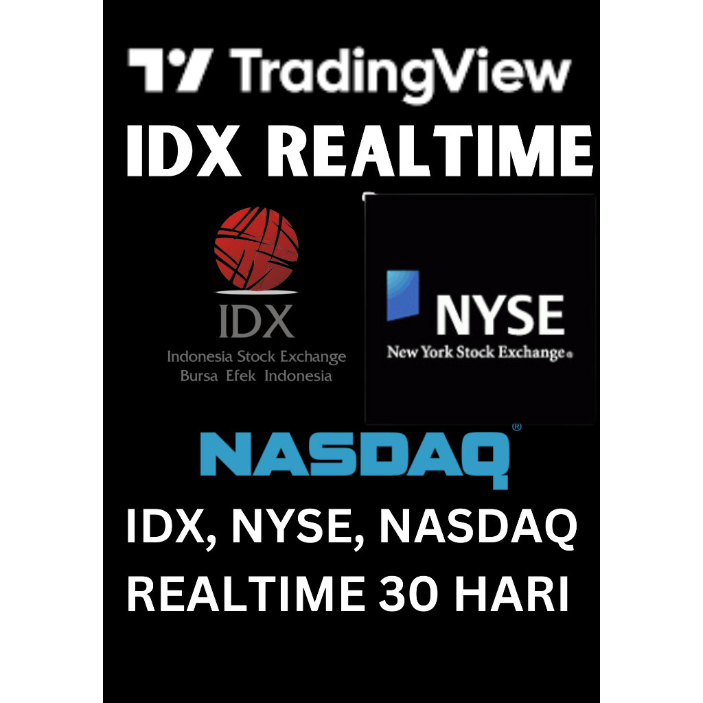 TRADINGVIEW REALTIME IDX, NASDAQ, NYSE 30 HARI GARANSI