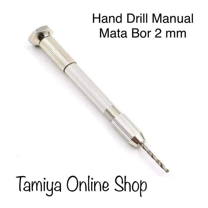 Bor Tangan Mini Manual Mini Pen Bor Hand Drill Manual Mata Bor HSS 2mm