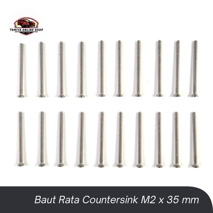 Rep Tamiya Baut Rata Countersink M2 x 35 mm Screw Baut Rata M2 x 35 mm - 20 pcs Baut Tamiya