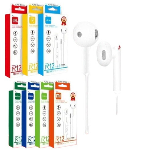 Handsfree HF Brand ORI R12 +Mic Telp EARPHONE