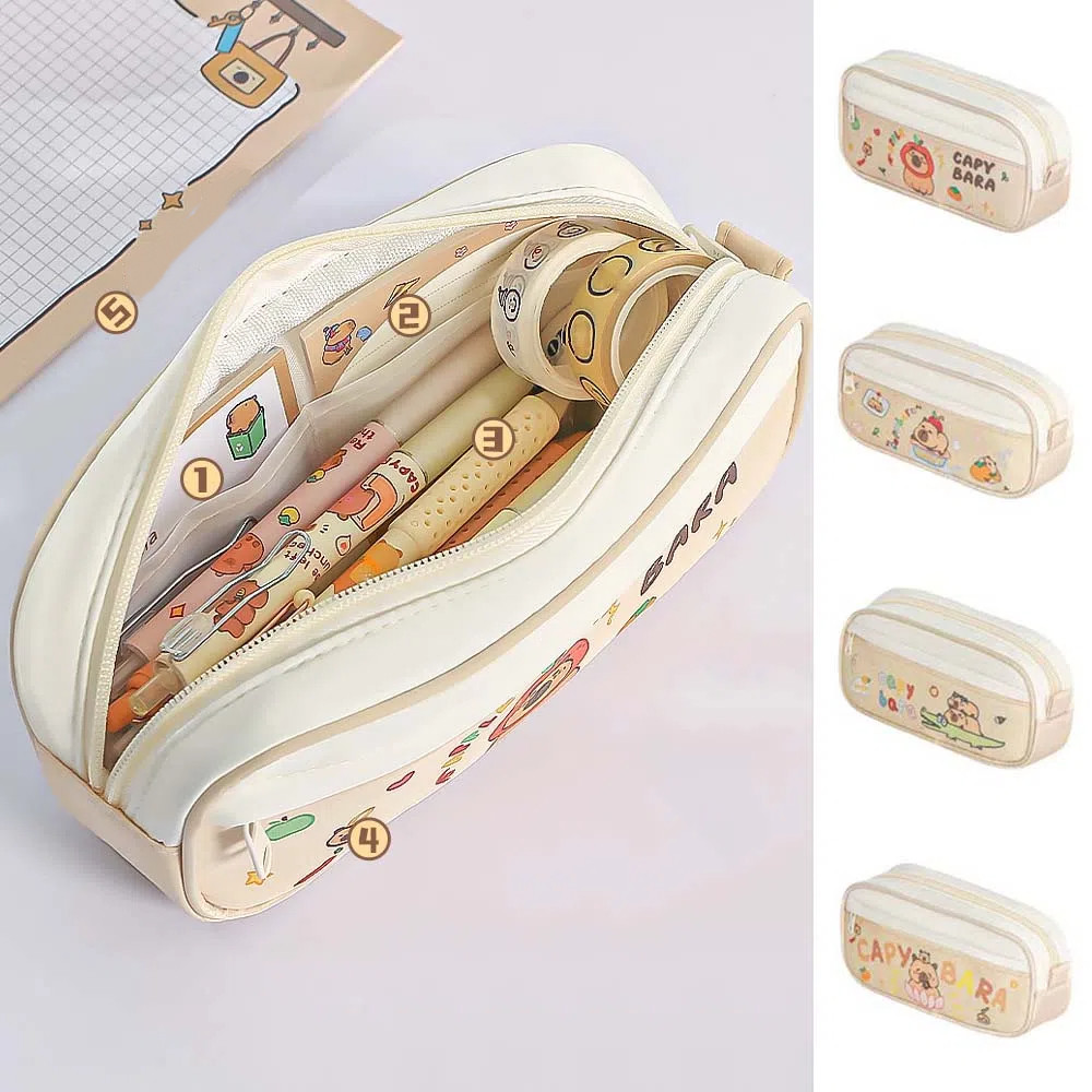 

Pencil Case Capybara Stationery Bag Desktop Storage Large Capacity Large Capybara Pen Bag Cosmetics/Card/Pens Capibala