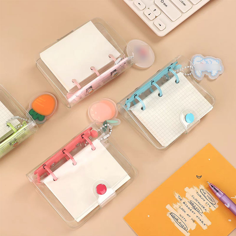 

Diary Mini Transparent Loose Leaf Binder Notebook Inner Core Cover Note Book Journal Planner Office Stationery Supplies ﻿