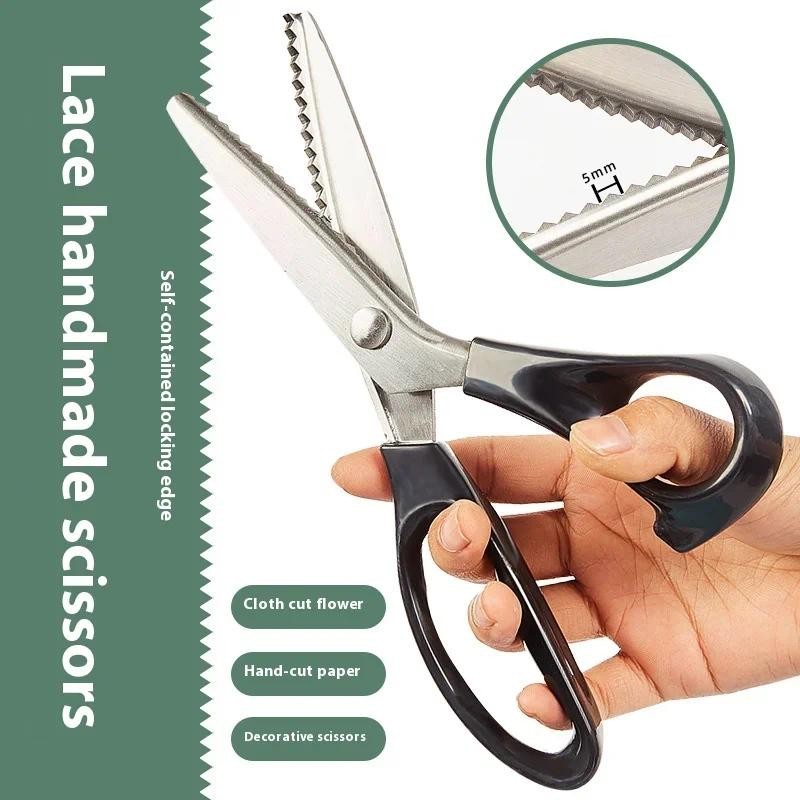 

‌Multi-Purpose Serrated Scissors - Ergonomic Zigzag Blade for Tailoring, Quilting & Crafting Essentials‌