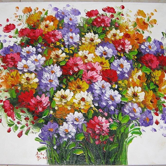 Lukisan Feng Shui Bunga Margot Pembawa Kemakmuran