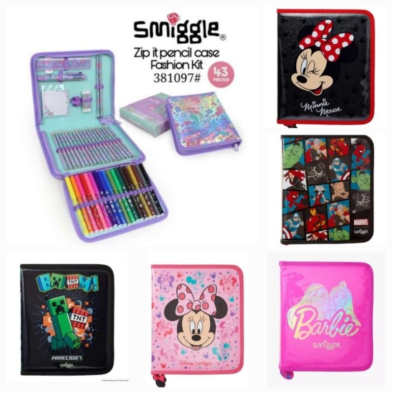 

Smiggle Midi Zip Stationery Gift set kotak pensil isi