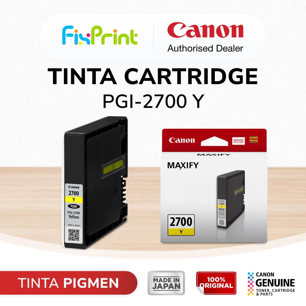 FixPrint Cartridge Canon Original PGI2700 Black Cyan Magenta Yellow Tinta Printer MAXIFY iB4070 iB41